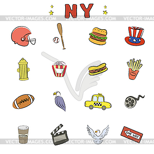 New York Icons or objects - vector clipart