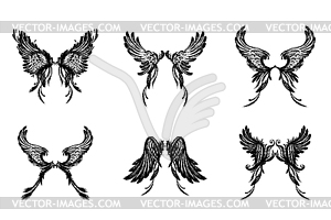 Set of Wings - royalty-free vector clipart