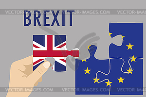 Концепция головоломки Brexit. Британия и Европейский Союз - графика в векторе