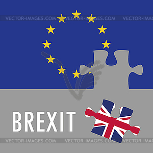 ??????Brexit puzzle concept. British and European - stock vector clipart