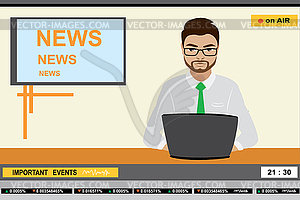 News anchor man header TV - vector clipart