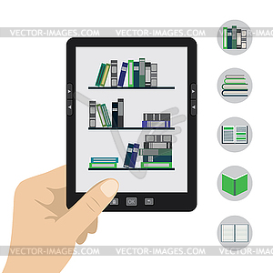 Portable modern tablet e-book reader - vector image