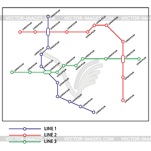 Metro or subway map design template. city - vector clipart