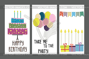 Happy birthday, holiday, greeting and invitation - vector clipart