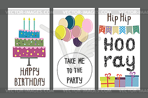 Happy birthday, holiday, greeting and invitation - vector clip art