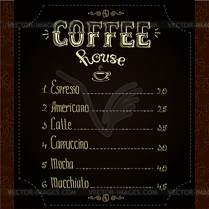 Coffee menu - vector clipart