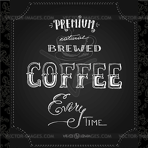 Morning brewed coffee, lettering - vector image