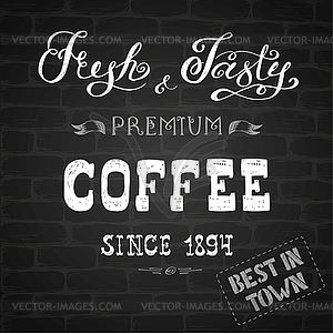 Премиум кофе-надпись, винтаж фон на - клипарт в векторном формате