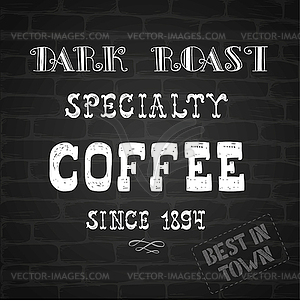 Specialty Coffee, vintage background on dark - vector clipart / vector image