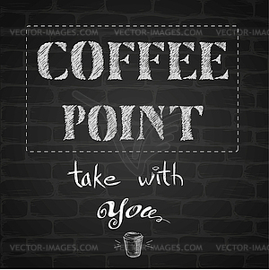 Coffee, vintage background on dark - vector image