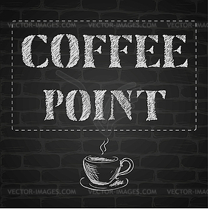 Coffee, vintage background on dark - vector image