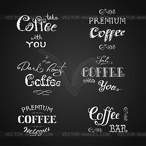 Set Coffee banner or typography,lettering - vector clipart