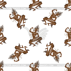 Apsara dancer seamless pattern - royalty-free vector clipart