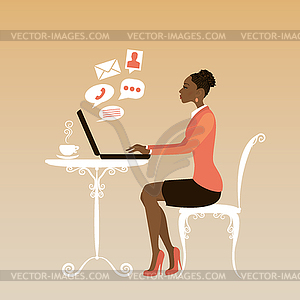 African american Office worker or business woman - vector clip art