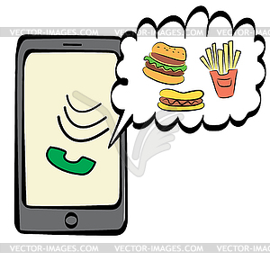 Doodle smartphone icon - vector clipart