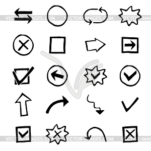 Doodles Set of Hand-Drawn Design Elements with - vector image