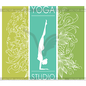 Design template for yoga studio business card - vector image