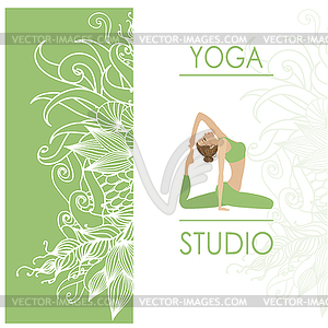 Design template for yoga studio business card - vector clip art