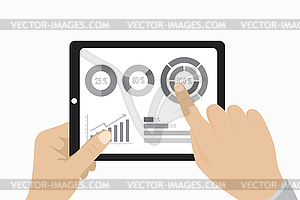 African american businessman working with laptop an - vector image