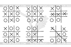 Set- tic tac toe game, - vector EPS clipart