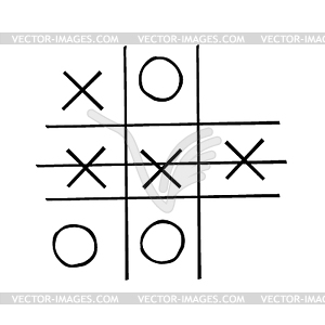 Tic-tac-toe competition - vector image