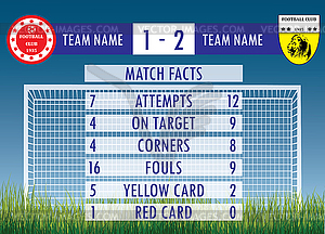 Soccer or football match infographic elements and - vector clip art