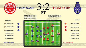 Soccer or football match infographic elements and - vector clipart
