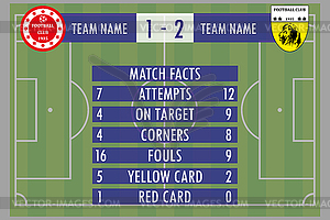 Футбол или футбольный матч инфографики элементы и - векторное изображение EPS