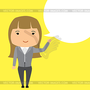 Business woman with bubble speech - vector EPS clipart