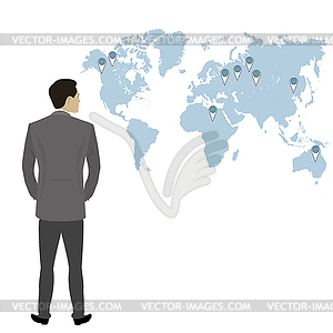 Businessman full length back view - vector image