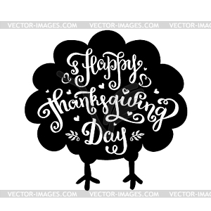 happy thanksgiving sign black and white