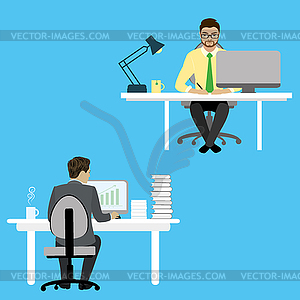 cartoon office workers clipart