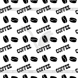 Seamless pattern coffee and coffee beans - vector image