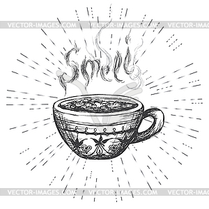 Cup of coffee, logo or banner - vector image