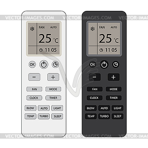 Two Remote control of air conditioner with display - vector clipart