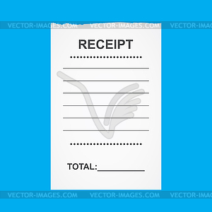 Blank receipt, on blue background, - vector clip art