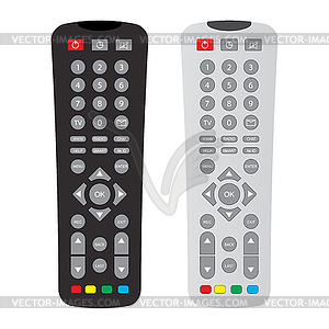 Black and gray remote control with buttons b - vector clip art