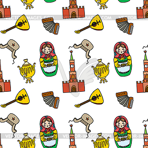 Russia travel seamless pattern - royalty-free vector image