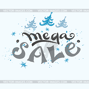 Mega Sale lettering, - vector clip art