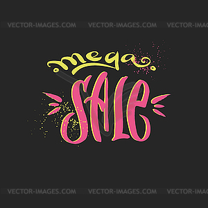 Mega Sale lettering, - vector clipart