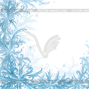 Winter background with frost decor - vector image