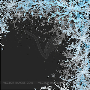 Winter background with frost decor - vector clipart