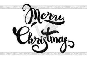 Marry Christmas hand lettering - white & black vector clipart