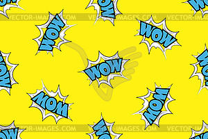 Wow Comic sound effects in pop art style seamless - vector EPS clipart