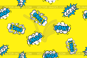 Seamless pattern - Wow,oops,omg Comic sound - vector clipart