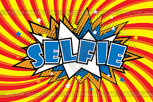 SELFIE Comic sound effects in pop art style - vector EPS clipart