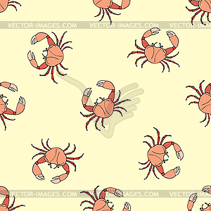 Seamless pattern with crab - vector clipart