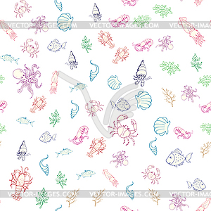 Underwater seamless pattern - vector clipart