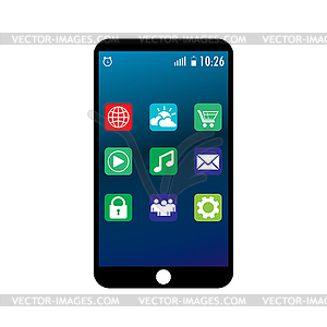 Smart phone with applications - vector clipart / vector image