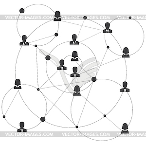 Business people connection - white & black vector clipart